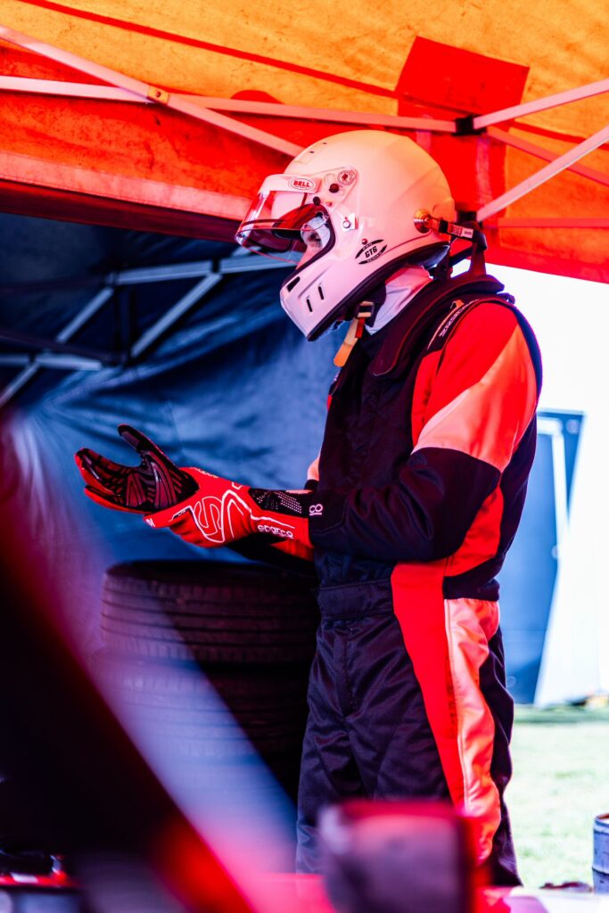 Luke getting ready to out in the paddock