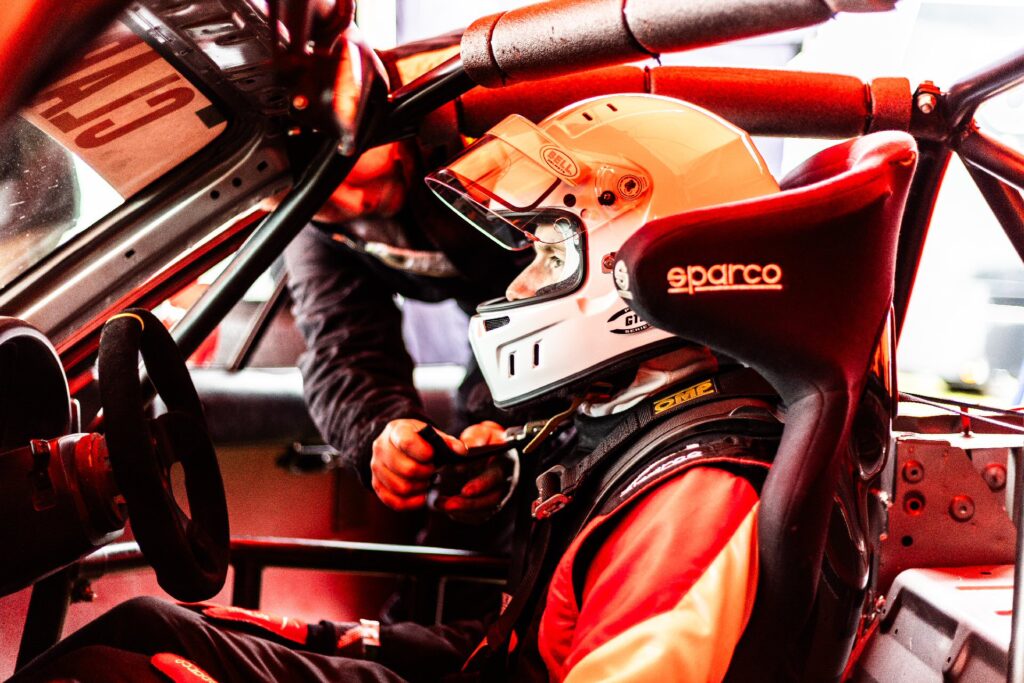 Luke in car, in gear, ready to go out